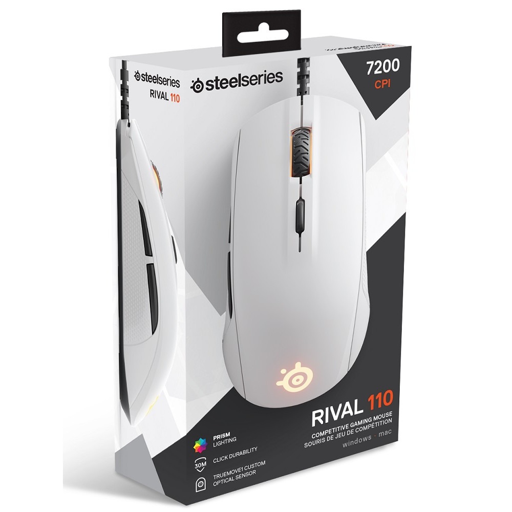 SteelSeries Rival 110 Gaming Mouse White Tech Arc